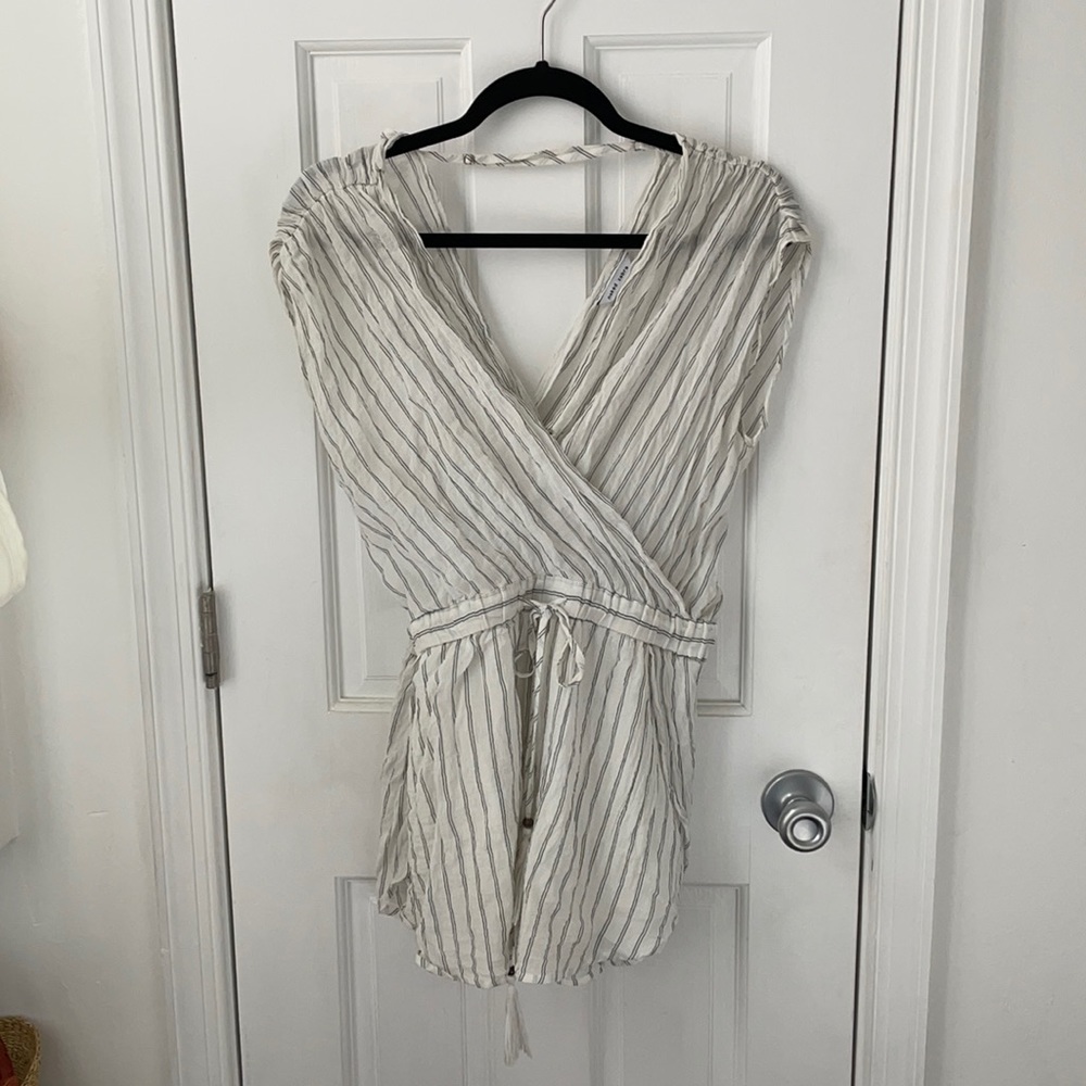 Summery white striped romper